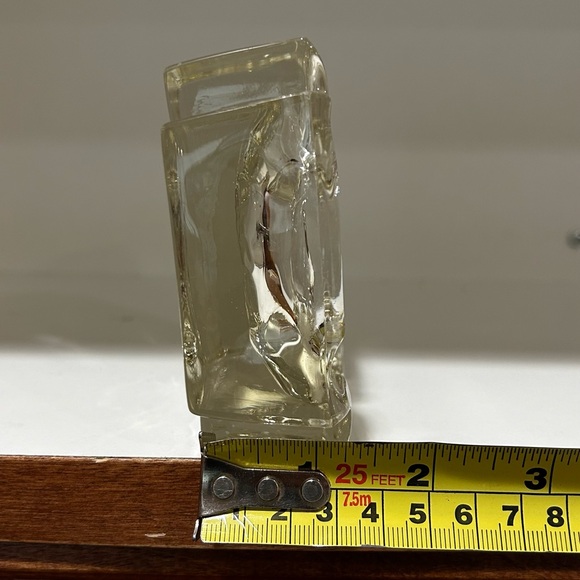 Ashtray MCM Golden Glass 4 Slot Square Cut Corners Heavy Thick Trinket Few Chips - Picture 4 of 8